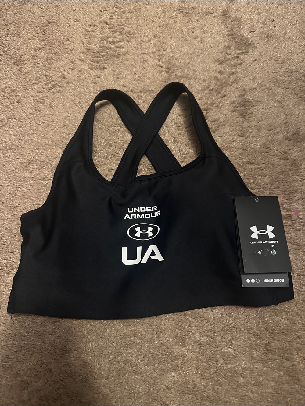 Under Armour Black UA Cross-Back Sports Bra